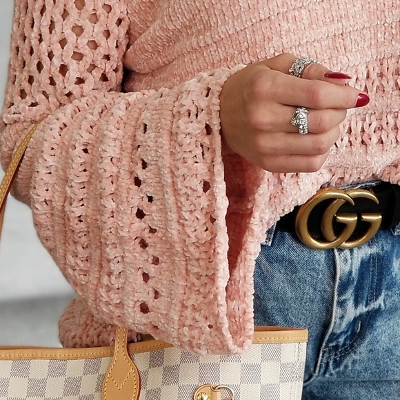 ANGELA Chenille Sweater - Pink - Picture 4 of 4